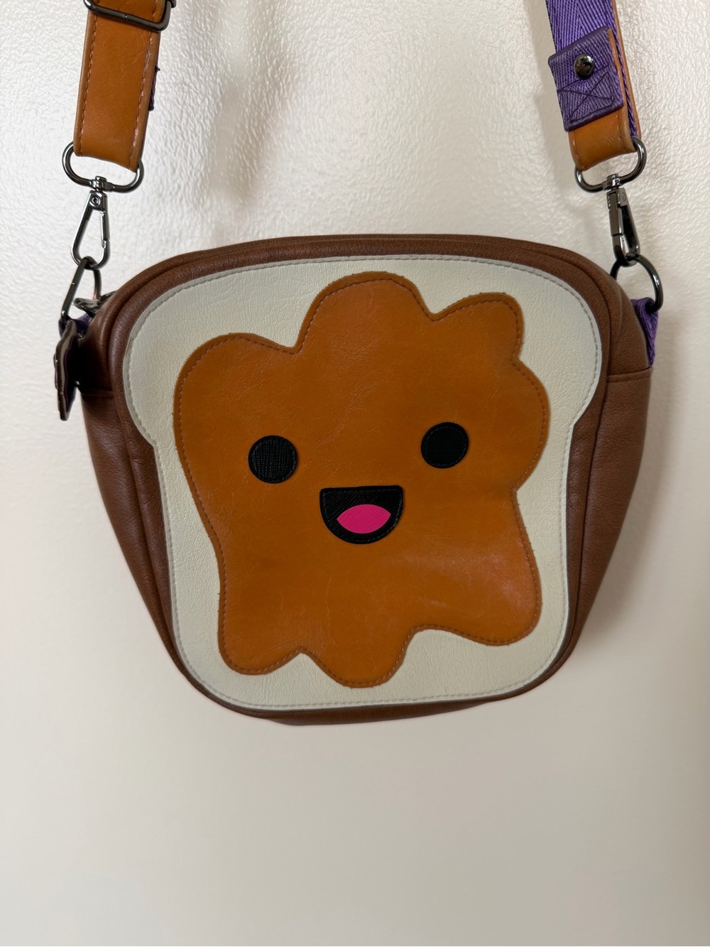 Peanut Butter and Jelly Crossbody Bag, Cute Kawaii Face PB&J Cross Body Purse